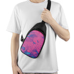 Pink And Blue Acid Melt Print Chest Bag