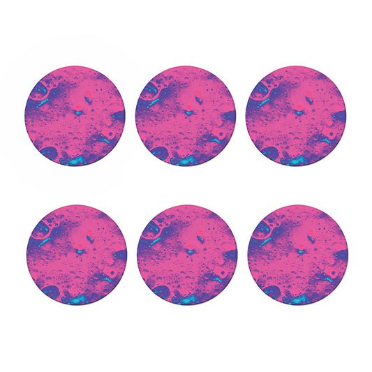 Pink And Blue Acid Melt Print Coaster Set