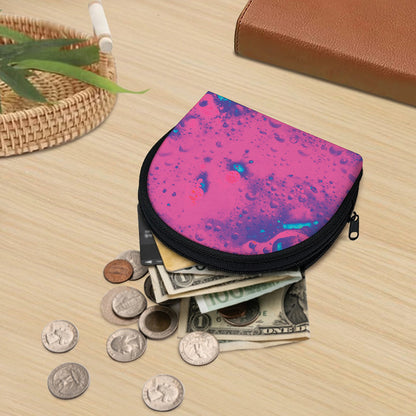 Pink And Blue Acid Melt Print Coin Purse