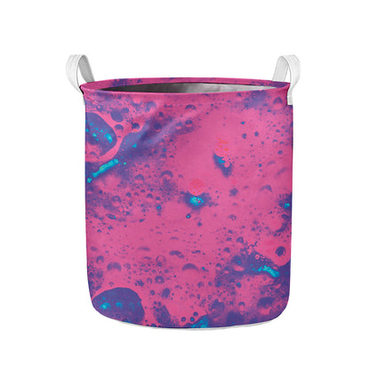 Pink And Blue Acid Melt Print Collapsible Laundry Basket