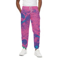 Pink And Blue Acid Melt Print Cotton Sweatpants