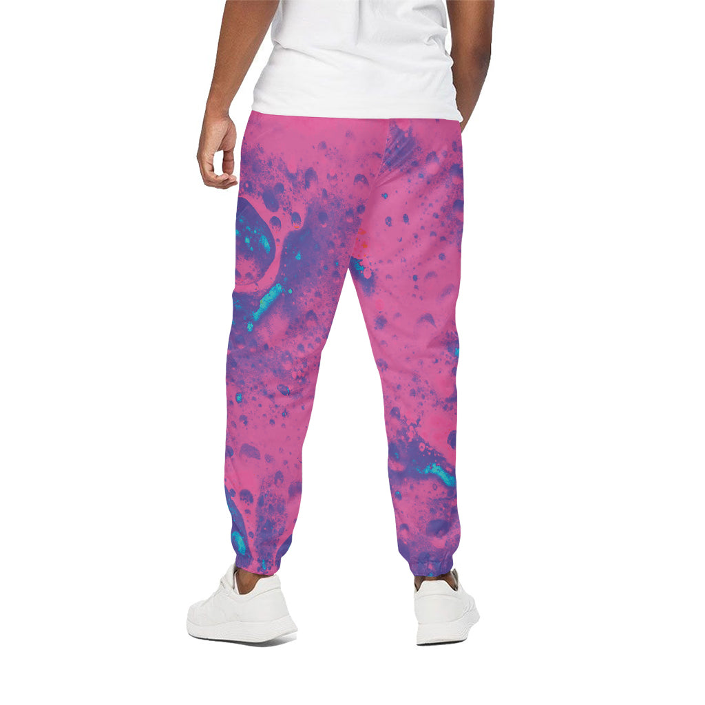 Pink And Blue Acid Melt Print Cotton Pants