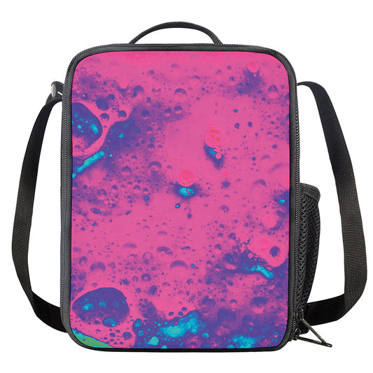 Pink And Blue Acid Melt Print Crossbody Lunch Bag