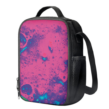 Pink And Blue Acid Melt Print Crossbody Lunch Bag