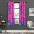 Pink And Blue Acid Melt Print Grommet Curtain Panels