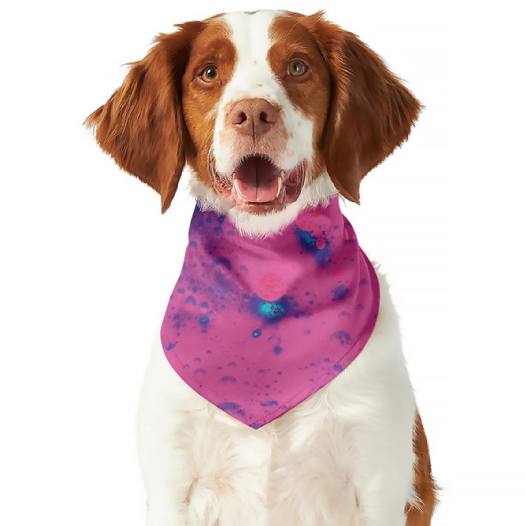 Pink And Blue Acid Melt Print Dog Bandana