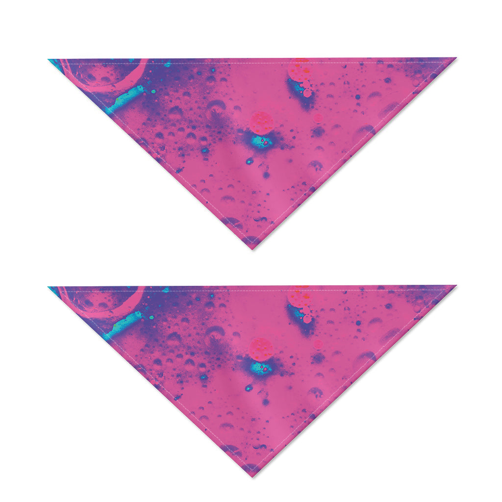 Pink And Blue Acid Melt Print Dog Bandana