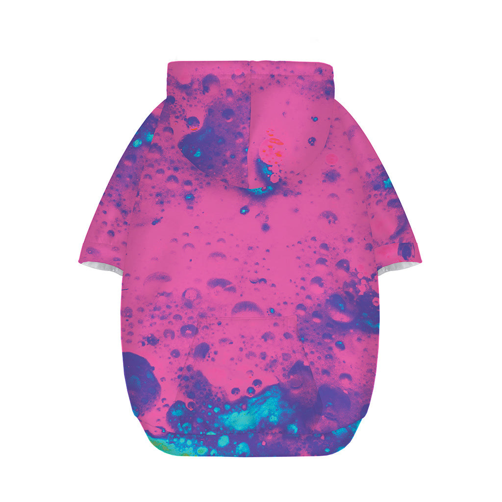 Pink And Blue Acid Melt Print Dog Zip Up Hoodie