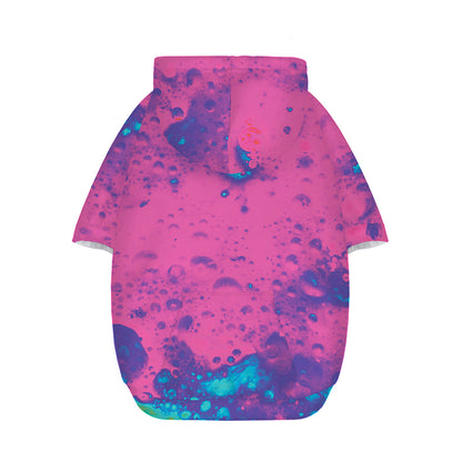 Pink And Blue Acid Melt Print Dog Zip Up Hoodie