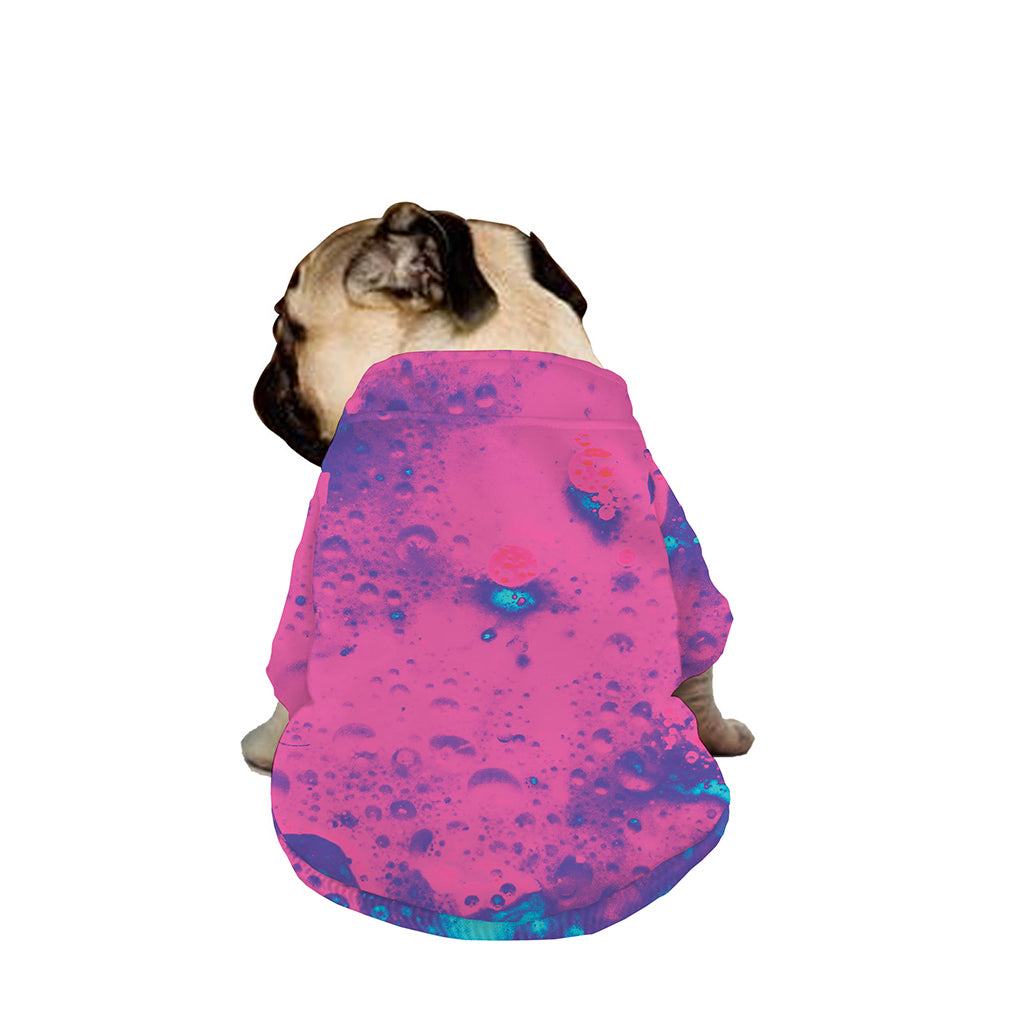 Pink And Blue Acid Melt Print Dog Zip Up Jacket