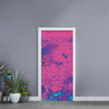 Pink And Blue Acid Melt Print Door Sticker