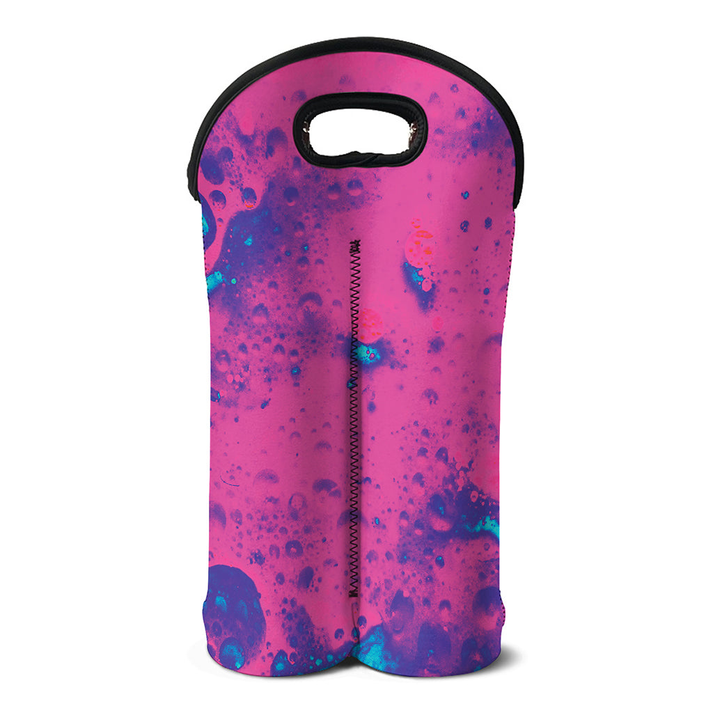 Pink And Blue Acid Melt Print Double Neoprene Wine Tote