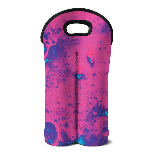 Pink And Blue Acid Melt Print Double Neoprene Wine Tote