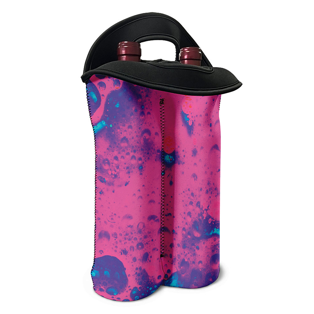 Pink And Blue Acid Melt Print Double Neoprene Wine Tote