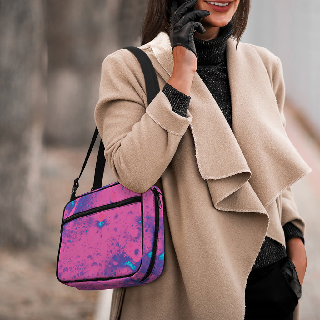 Pink And Blue Acid Melt Print Double Strap Bible Bag