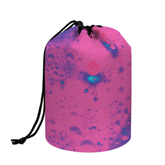 Pink And Blue Acid Melt Print Drawstring Makeup Bag