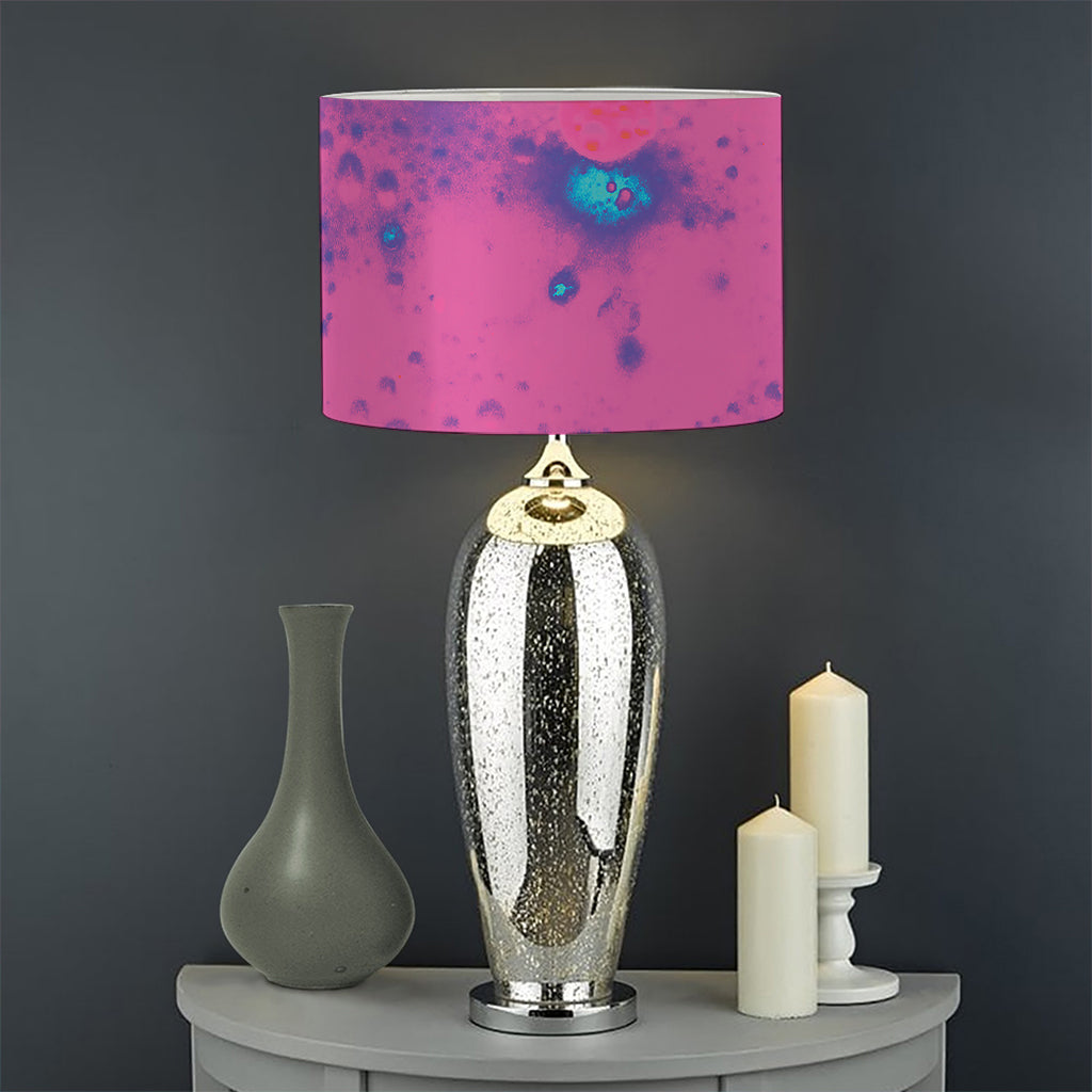 Pink And Blue Acid Melt Print Drum Lamp Shade