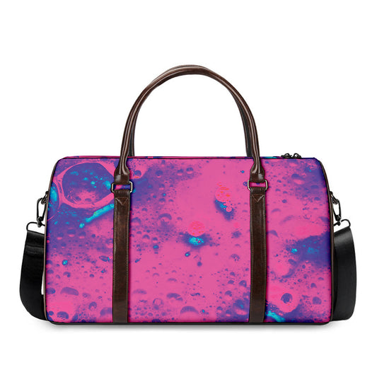 Pink And Blue Acid Melt Print Duffle Bag
