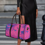 Pink And Blue Acid Melt Print Duffle Bag