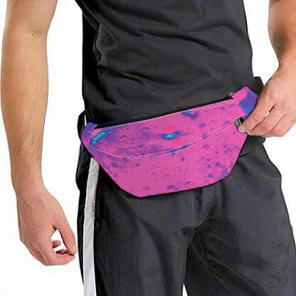 Pink And Blue Acid Melt Print Fanny Pack