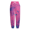 Pink And Blue Acid Melt Print Fleece Lined Knit Pants