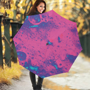 Pink And Blue Acid Melt Print Foldable Umbrella