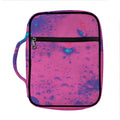 Pink And Blue Acid Melt Print Front Pocket Bible Bag