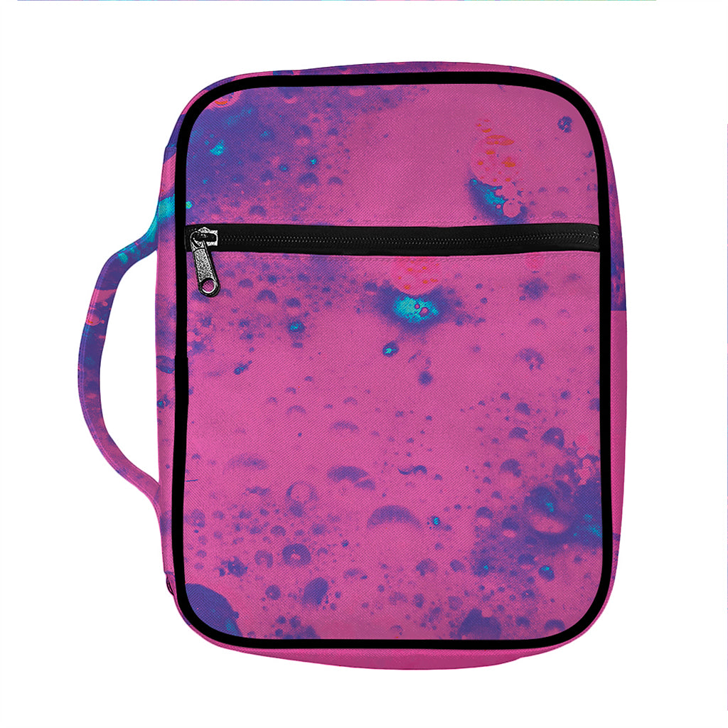 Pink And Blue Acid Melt Print Front Pocket Bible Bag