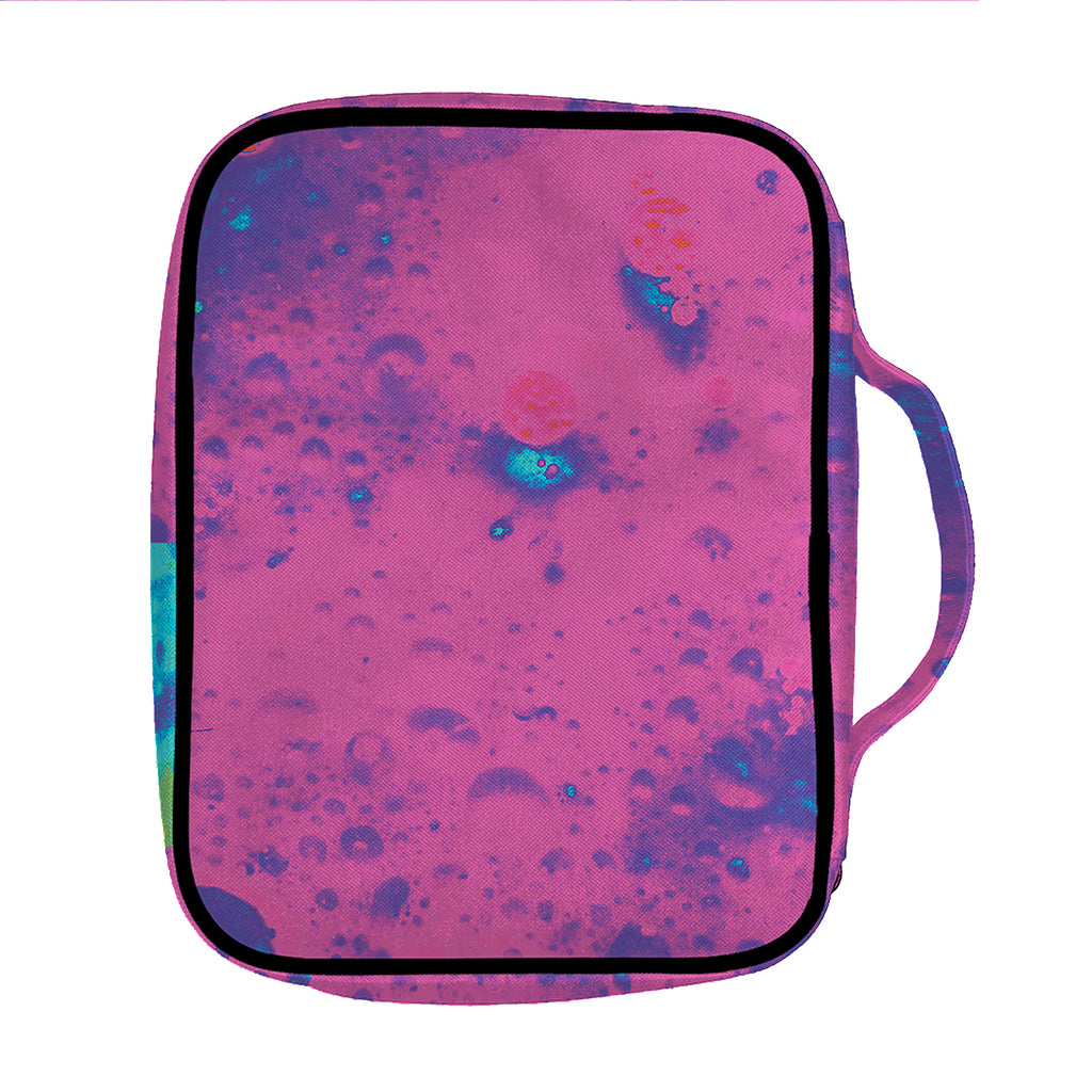 Pink And Blue Acid Melt Print Front Pocket Bible Bag