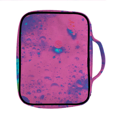 Pink And Blue Acid Melt Print Front Pocket Bible Bag
