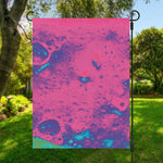 Pink And Blue Acid Melt Print Garden Flag