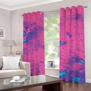 Pink And Blue Acid Melt Print Grommet Curtains