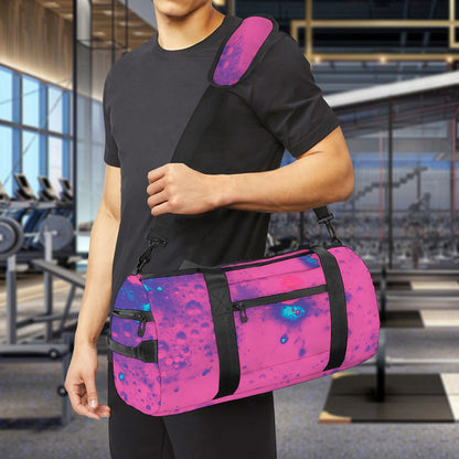 Pink And Blue Acid Melt Print Gym Bag