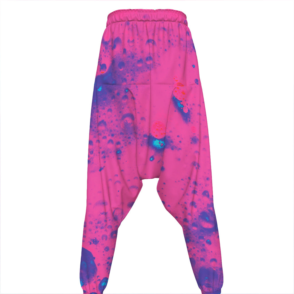 Pink And Blue Acid Melt Print Hammer Pants