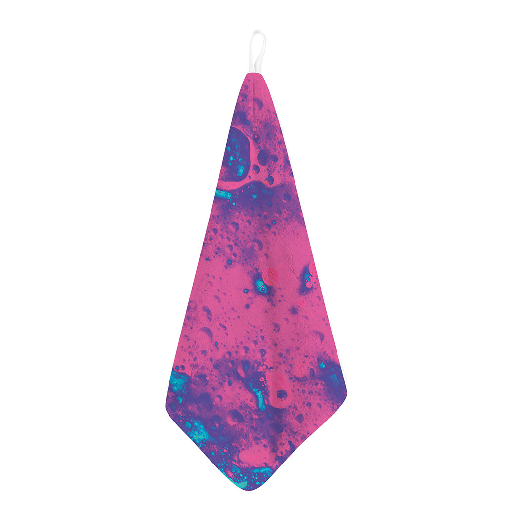 Pink And Blue Acid Melt Print Hand Towel