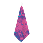 Pink And Blue Acid Melt Print Hand Towel