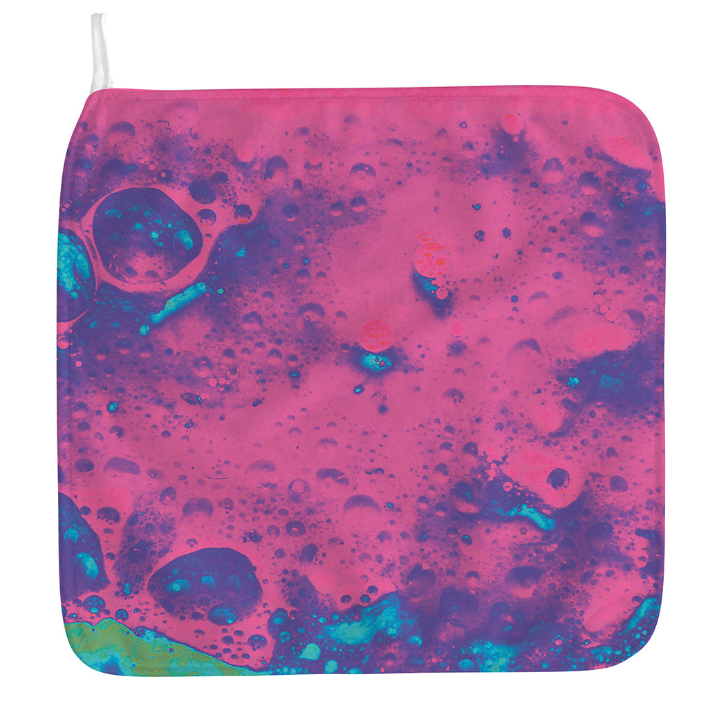 Pink And Blue Acid Melt Print Hand Towel