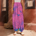 Pink And Blue Acid Melt Print Harem Pants