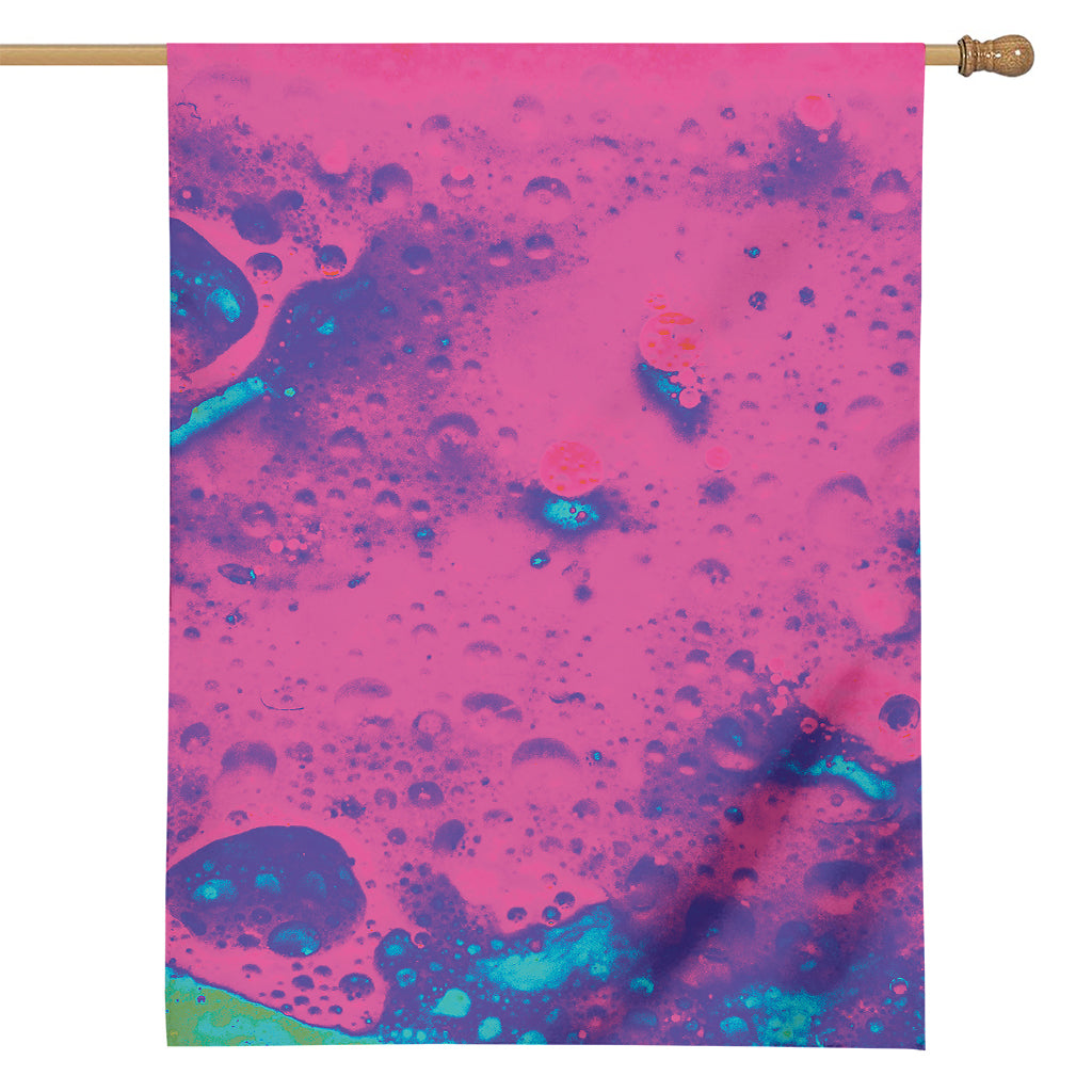 Pink And Blue Acid Melt Print House Flag