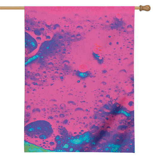 Pink And Blue Acid Melt Print House Flag