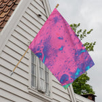 Pink And Blue Acid Melt Print House Flag