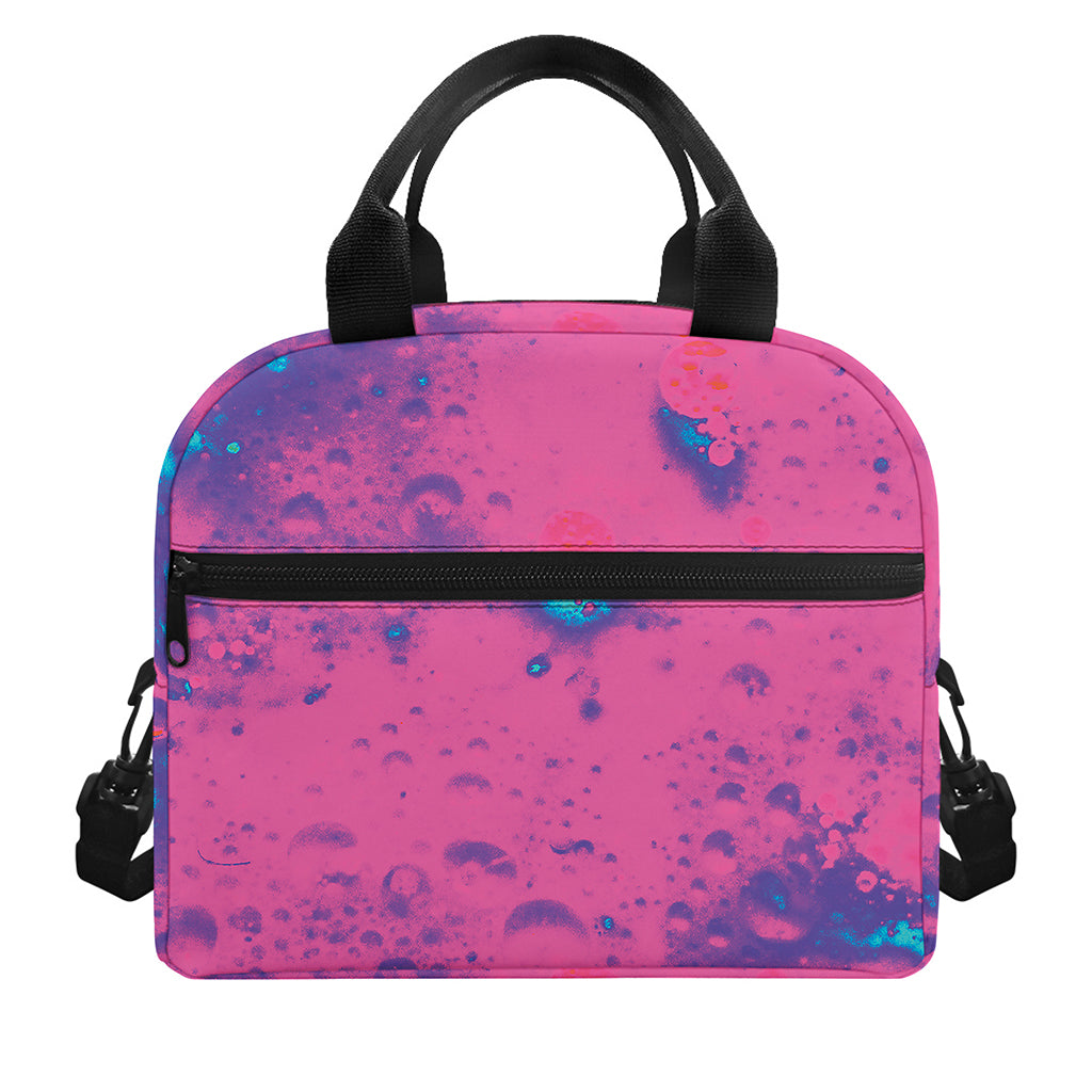 Pink And Blue Acid Melt Print Insulated Lunch Bag