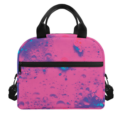 Pink And Blue Acid Melt Print Insulated Lunch Bag