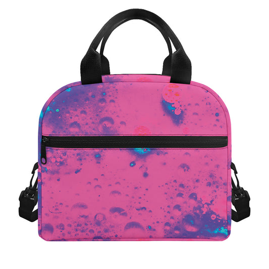 Pink And Blue Acid Melt Print Insulated Lunch Bag