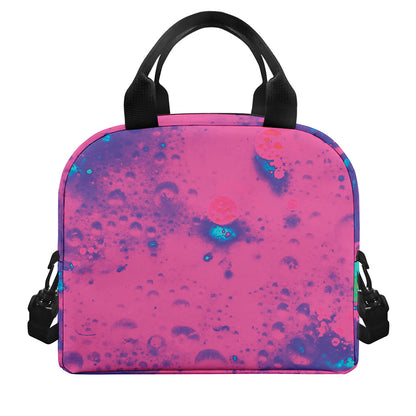 Pink And Blue Acid Melt Print Insulated Lunch Bag
