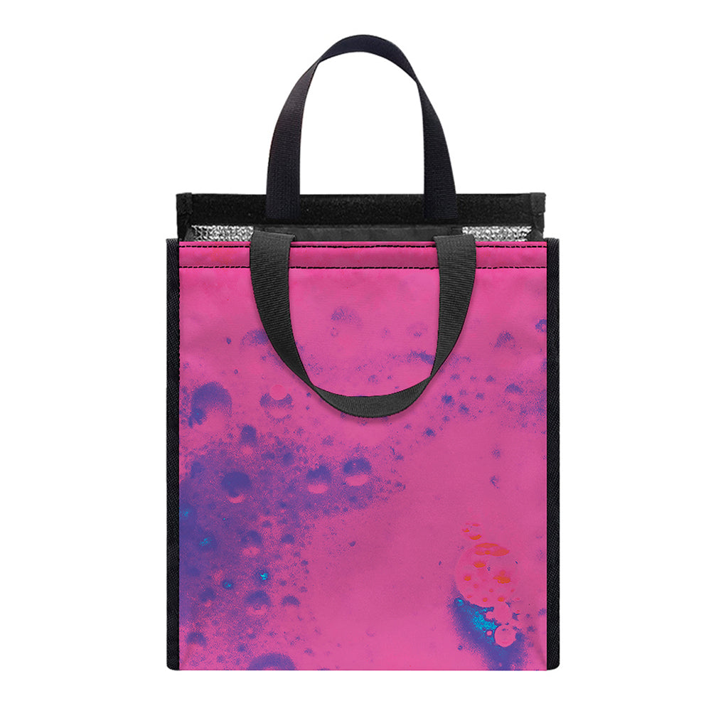 Pink And Blue Acid Melt Print Insulated Lunch Tote