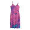 Pink And Blue Acid Melt Print Jersey Midi Cami Dress