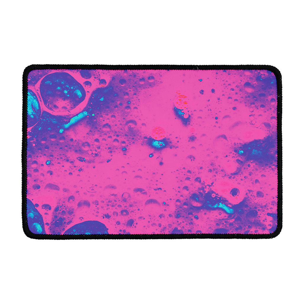 Pink And Blue Acid Melt Print Kitchen Mat