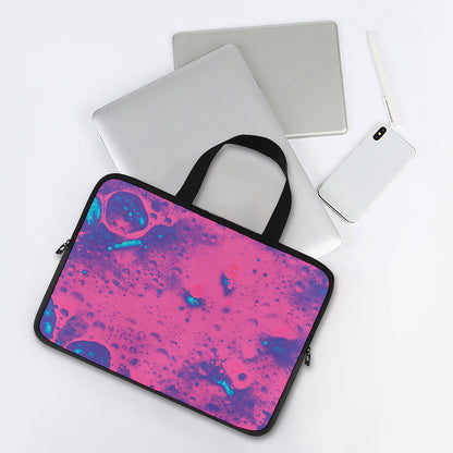 Pink And Blue Acid Melt Print Laptop Sleeve With Handle