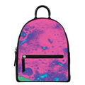 Pink And Blue Acid Melt Print Leather Backpack